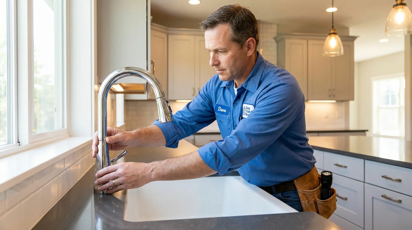 Kitchen faucet installation by Johns Plumbing LLC in North Apollo